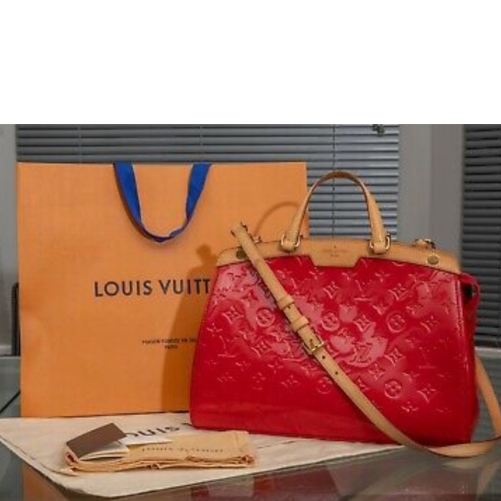Louis Vuitton Vernis Brea patent red leather handbag